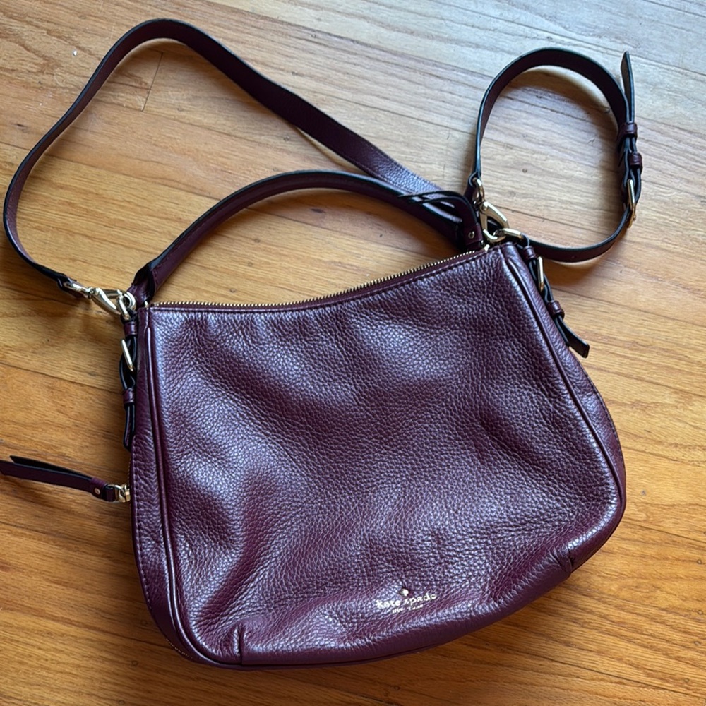 Kate Spade Burgundy Leather Shoulder Bag